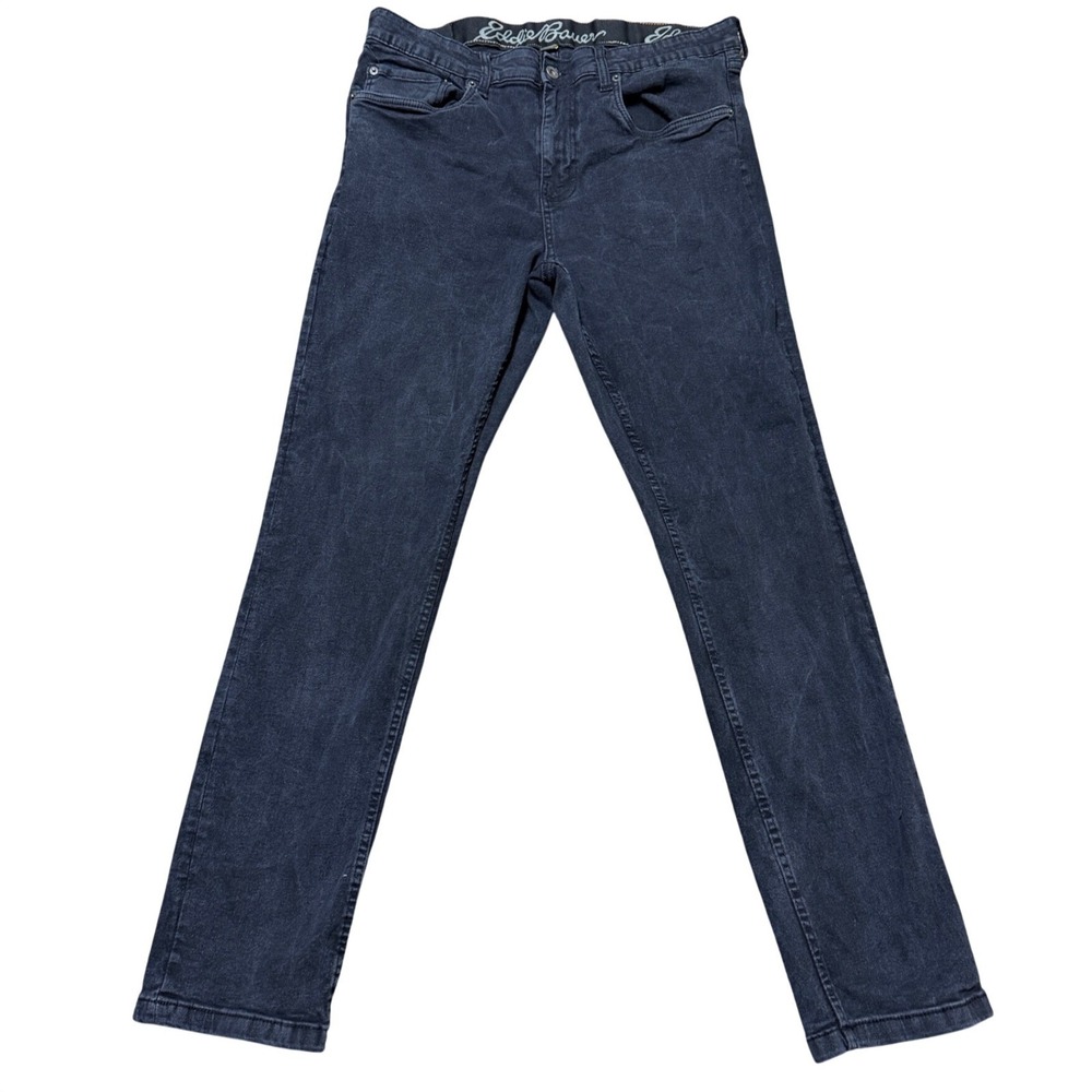 Eddie Bauer Mens Jeans Black Straight Leg Size 34x31 Stretch‎